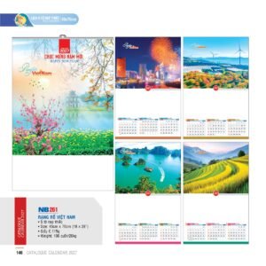 Lịch Treo Tường Nẹp Thiếc 2027 NB Mẫu NB261 (45 x 70cm) Quà Tết Tri Ân Cán Bộ Nhân Viên in logo doanh nghiệp quà tặng Tết tại Quà Tặng Nhân Viên SG