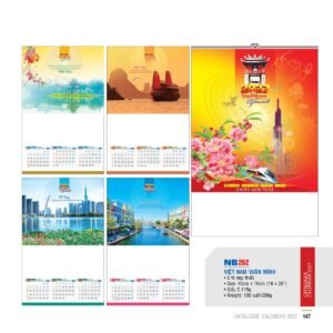Lịch Treo Tường Nẹp Thiếc 2027 NB Mẫu NB262 (18 x 28 cm) Quà Tết Tri Ân Cán Bộ Nhân Viên in logo doanh nghiệp quà tặng Tết tại Quà Tặng Nhân Viên SG