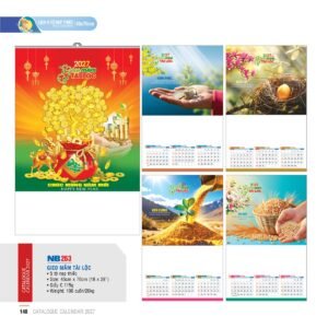 Lịch Treo Tường Nẹp Thiếc 2027 NB Mẫu NB263 (45 x 70 cm) Quà Tết Tri Ân Cán Bộ Nhân Viên in logo doanh nghiệp quà tặng Tết tại Quà Tặng Nhân Viên SG