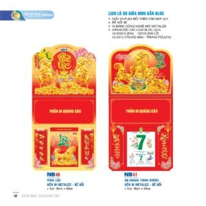 Lịch Treo Tường Lò Xo 2027 NB Mẫu NB40 (30 x 60cm) Quà Tết Tri Ân Cán Bộ Nhân Viên in logo doanh nghiệp quà tặng Tết tại Quà Tặng Nhân Viên SG