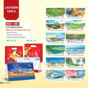 Lịch Bàn Chữ A 2027 NHA Mẫu NHA100 (17 x 19 cm) Quà Tết Tri Ân Cán Bộ Nhân Viên in logo doanh nghiệp quà tặng Tết tại Quà Tặng Nhân Viên SG