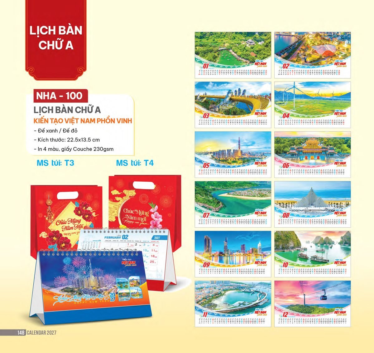 Lịch Bàn Chữ A 2027 NHA Mẫu NHA100 (17 x 19 cm) Quà Tết Tri Ân Cán Bộ Nhân Viên Lịch Bàn Chữ A 2027 NHA Mẫu NHA100 (17 x 19 cm) Quà Tết Tri Ân Cán Bộ Nhân Viên in logo doanh nghiệp quà tặng Tết tại Quà Tặng Nhân Viên SG