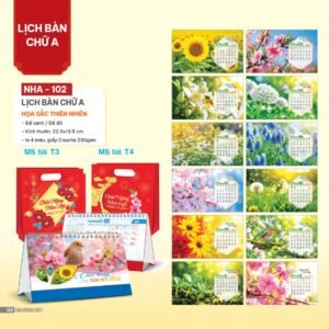 Lịch Bàn Chữ A 2027 NHA Mẫu NHA102 (17 x 19 cm) Quà Tết Tri Ân Cán Bộ Nhân Viên in logo doanh nghiệp quà tặng Tết tại Quà Tặng Nhân Viên SG