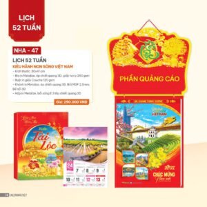 Lịch 52 Tuần 2027 NHA Mẫu NHA47 (30 x 41cm) Quà Tết Tri Ân Cán Bộ Nhân Viên in logo doanh nghiệp quà tặng Tết tại Quà Tặng Nhân Viên SG