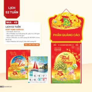 Lịch 52 Tuần 2027 NHA Mẫu NHA49 (30 x 41cm) Quà Tết Tri Ân Cán Bộ Nhân Viên in logo doanh nghiệp quà tặng Tết tại Quà Tặng Nhân Viên SG