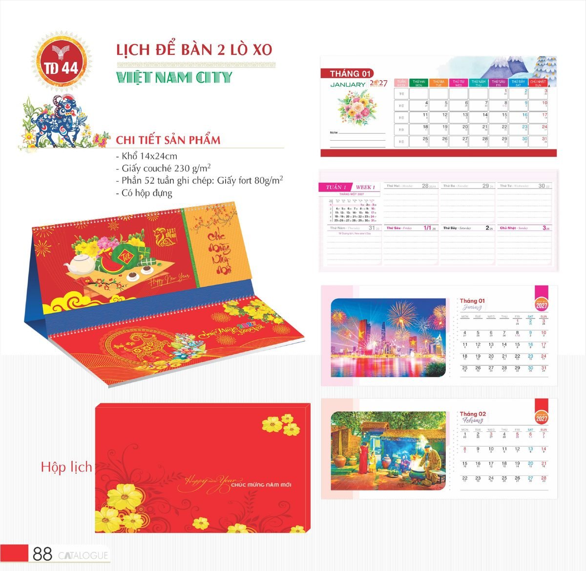 Lịch Để Bàn 2027 TD Mẫu TD44 (14 x 24cm) Quà Tết Tri Ân Cán Bộ Nhân Viên Lịch Để Bàn 2027 TD Mẫu TD44 (14 x 24cm) Quà Tết Tri Ân Cán Bộ Nhân Viên in logo doanh nghiệp quà tặng Tết tại Quà Tặng Nhân Viên SG