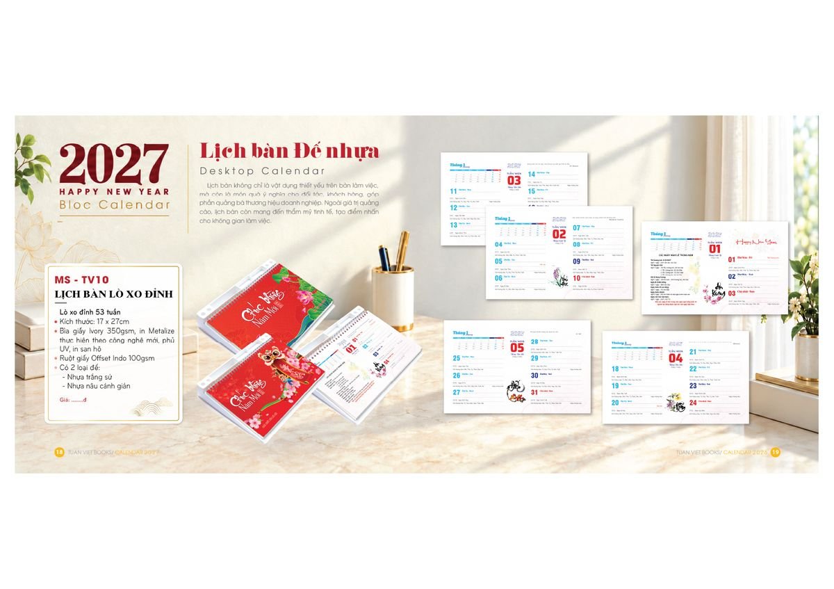 Lịch Bloc Cực Đại 2027 Tuấn Việt TV08 Quà Tết Tri Ân Cán Bộ Nhân Viên Lịch Bloc Cực Đại 2027 Tuấn Việt TV08 Quà Tết Tri Ân Cán Bộ Nhân Viên