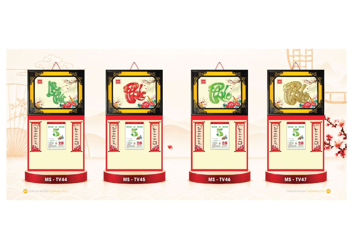 Lịch Bìa Treo Gắn Bloc 2027 Tuấn Việt TV23 Quà Tết Tri Ân Cán Bộ Nhân Viên Lịch Bìa Treo Gắn Bloc 2027 Tuấn Việt TV23 Quà Tết Tri Ân Cán Bộ Nhân Viên