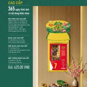 Lịch Bìa Treo 2027 VHVN Mẫu VHVN 04 (54 x 36 cm) Quà Tết Tri Ân Cán Bộ Nhân Viên in logo - Quà Tặng Nhân Viên Sài Gòn
