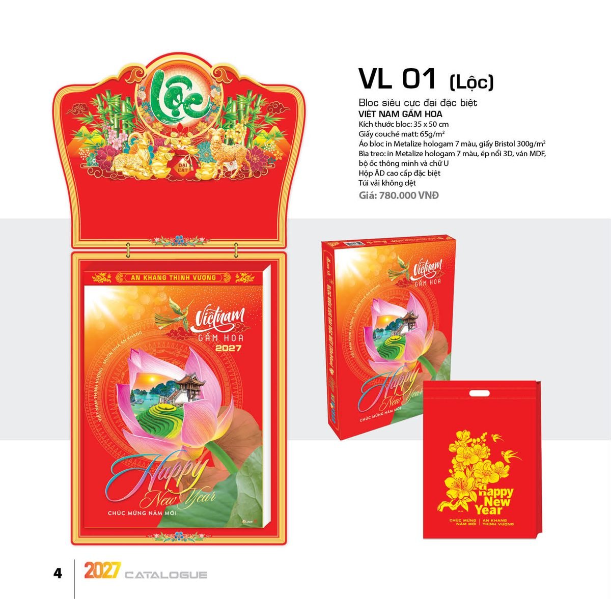 Lịch Bloc Siêu Cực Đại 2027 VL Mẫu VL01 (35 x 50cm) Quà Tết Tri Ân Cán Bộ Nhân Viên Lịch Bloc Siêu Cực Đại 2027 VL Mẫu VL01 (35 x 50cm) Quà Tết Tri Ân Cán Bộ Nhân Viên in logo doanh nghiệp quà tặng Tết tại Quà Tặng Nhân Viên SG