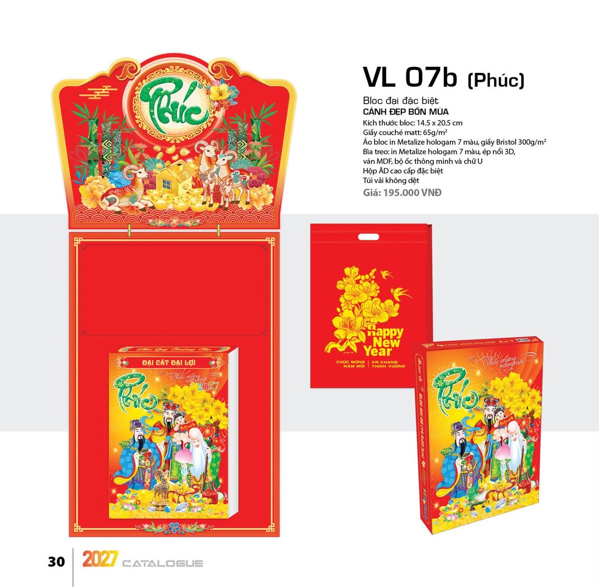 Lịch Bloc Đại Đặc Biệt 2027 VL Mẫu VL07B - Đại Cát Đại Lợi (29 x 41 cm) Quà Tết Tri Ân Cán Bộ Nhân Viên Lịch Bloc Đại Đặc Biệt 2027 VL Mẫu VL07B - Đại Cát Đại Lợi (29 x 41 cm) Quà Tết Tri Ân Cán Bộ Nhân Viên in logo doanh nghiệp quà tặng Tết tại Quà Tặng Nhân Viên SG